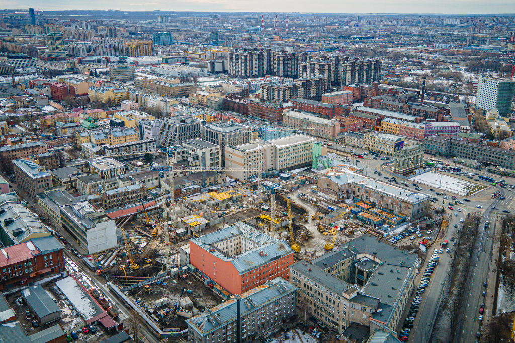 Мартовская аэросъемка квартала «e.волюция»